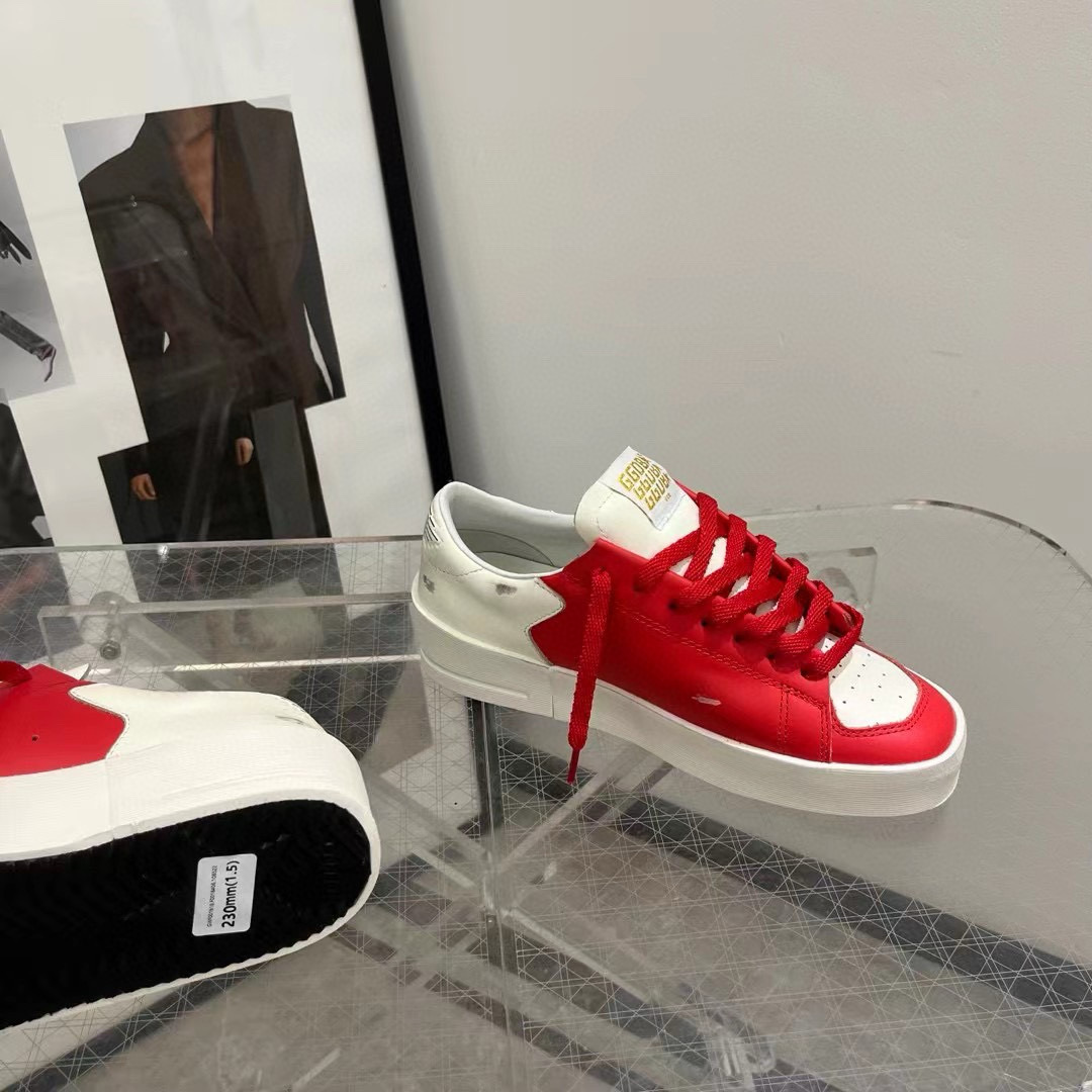 2024 Women GGDB Red White Leather Sneakers MJ00260