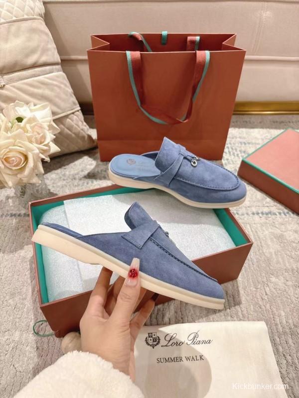 2025 Women LP Blue Suede Slippers LY00260
