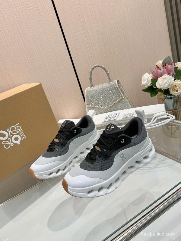 2025 Unisex Loewe Black White Grey Polyester Mesh Sneakers