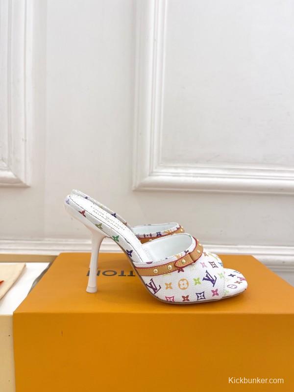 2025 Slippers Louis Vuitton Multi Color Leather Slippers KFY00290