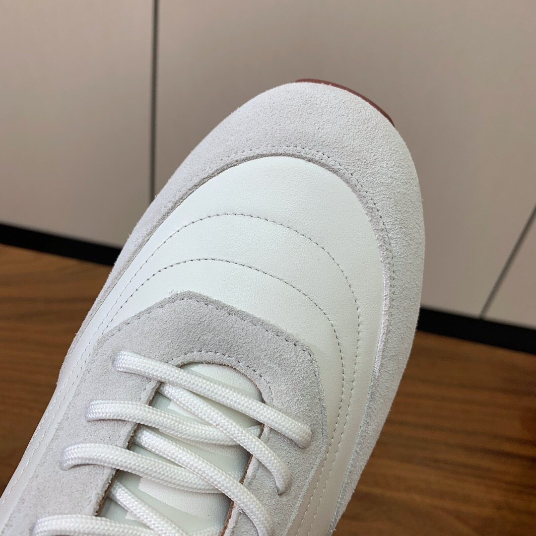 2025 Women Le Parmentier White Suede Leather Casual Sneakers LY