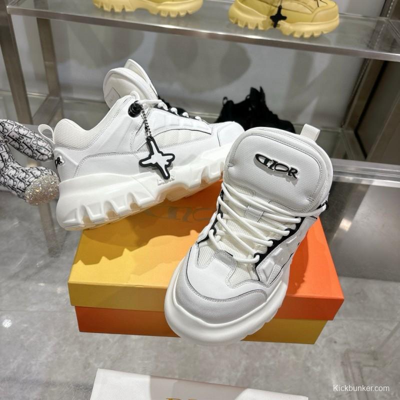 2024 Unisex Dior White Leather Sneakers MJ00380