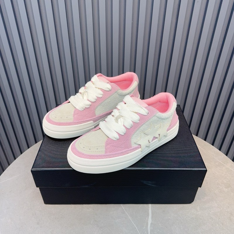 2024 Women Amiri Pink White Canvas Sneakers MJ00300