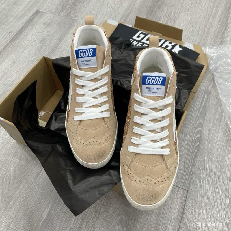 2024 Unisex GGDB Beige White Leather Suede High Top Sneakers MJ00300