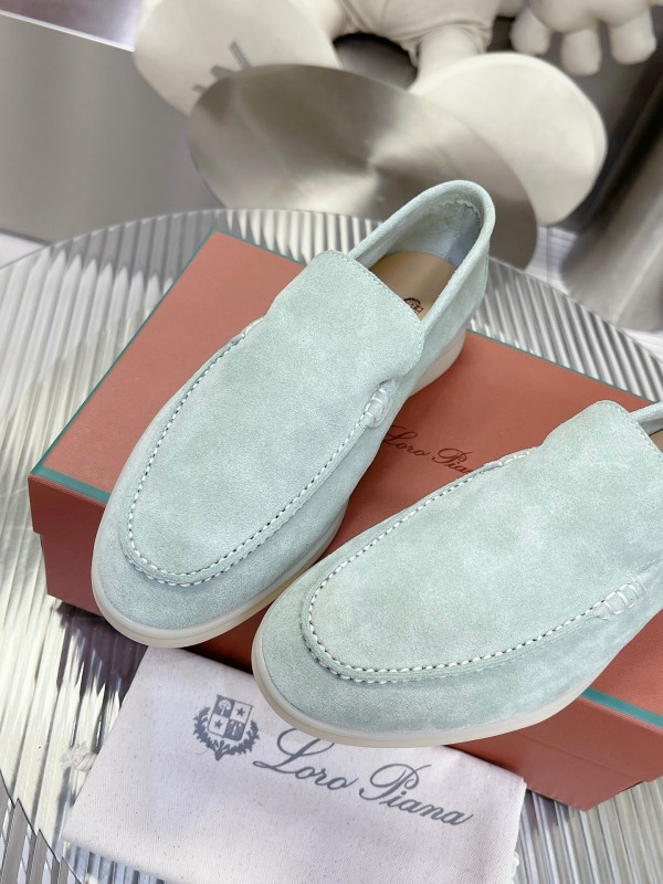 2025 Men LP Light Green Suede Loafers