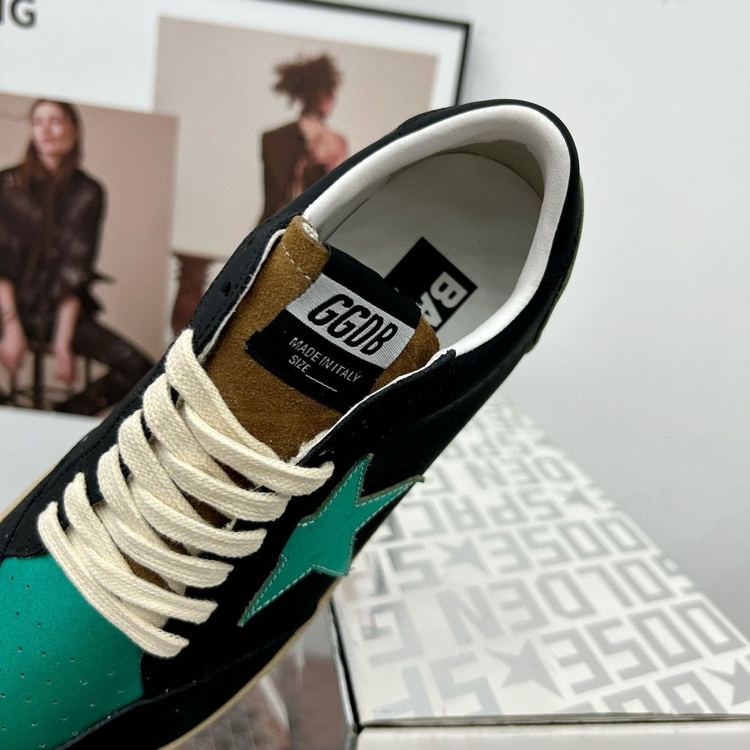 2024 Unisex GGDB Black Green Leather Sneakers MJ00260