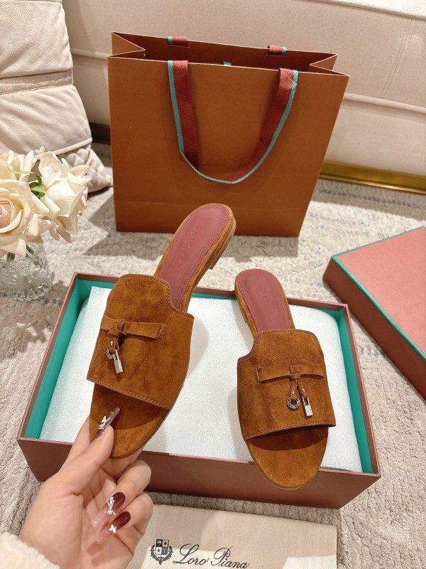 2025 LP Brown Suede Slippers