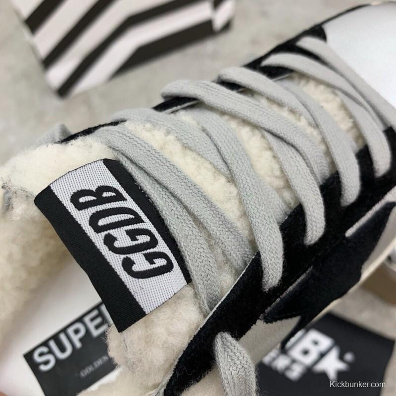 2024 Slippers GGDB White Black Leather Shearling Slippers MJ00280