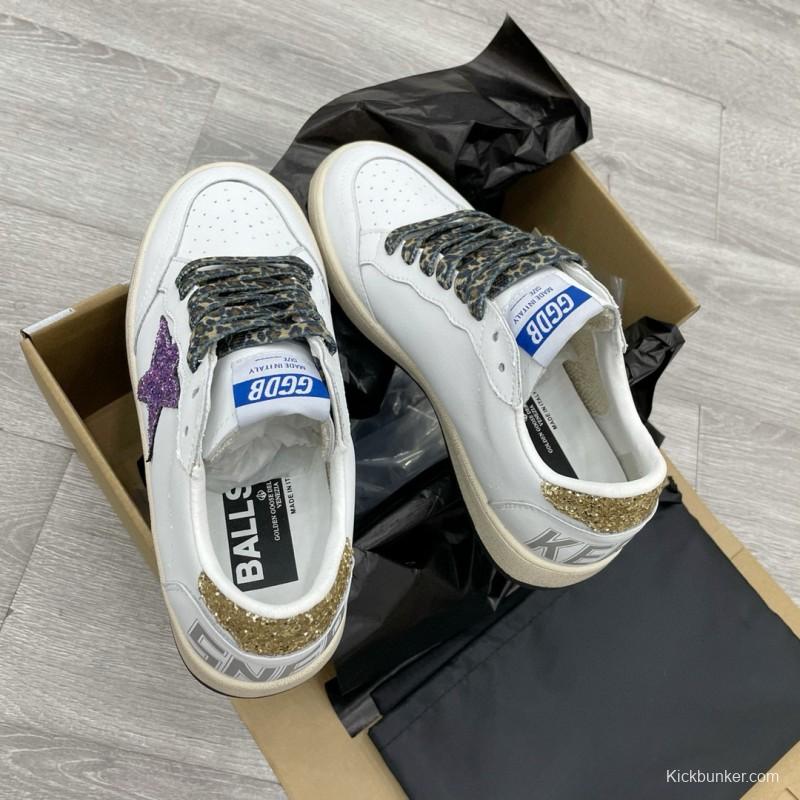 2024 Unisex GGDB White Purple Gold Leather Suede Sneakers MJ00260