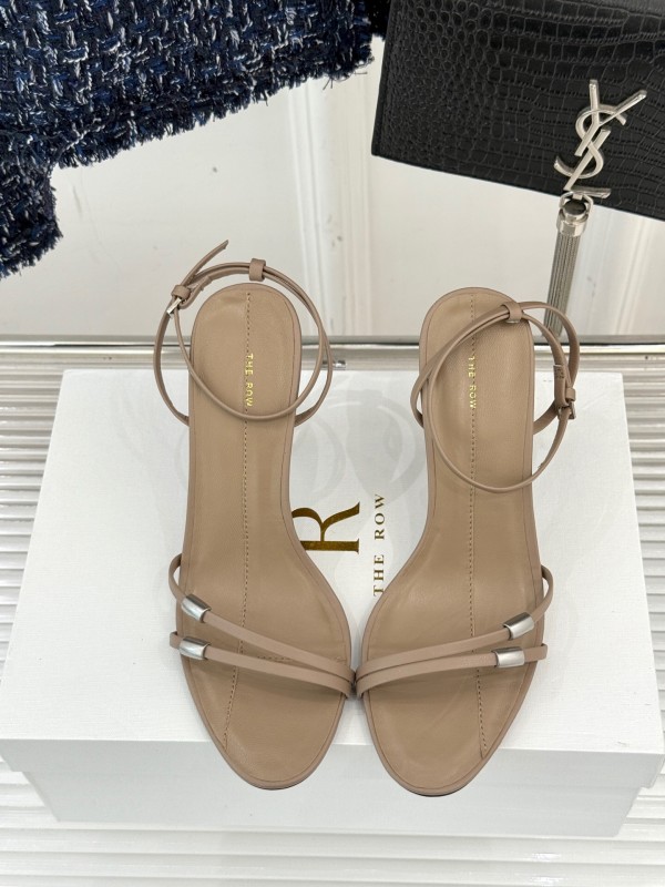 2025 Women Yves Saint Laurent Beige Leather Sandals KFY00270