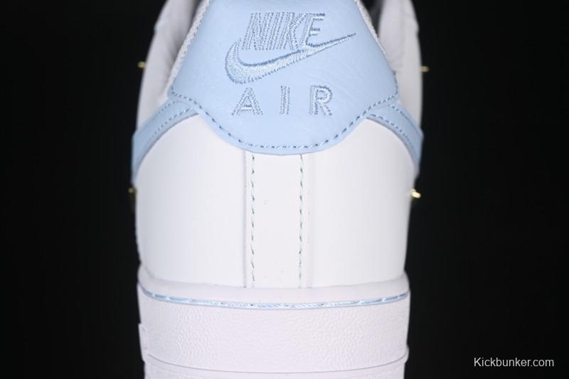 Nike Air Force 1 '07 Low Custom 2D Theme Four Hook Sky Blue Casual Sneakers - ZH0316-084