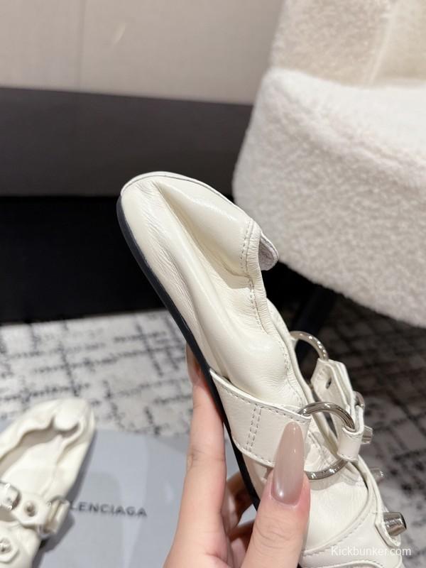 BALENCIAGA Cagole Metal Studs Ballet Flats - KFY00300