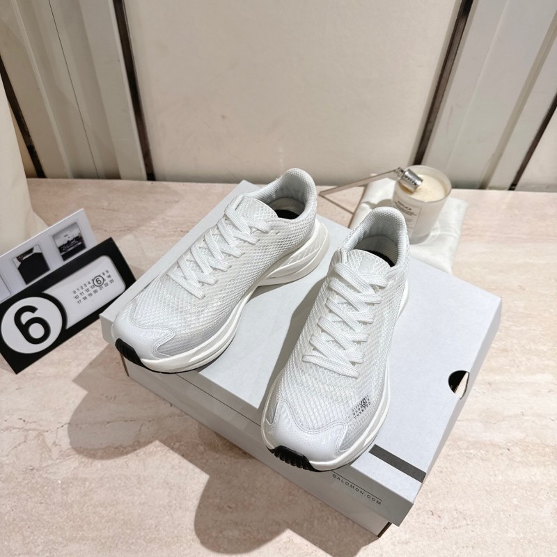 2025 Unisex MM6 Maison Margiela White Polyester Polyurethane Rubber Road Running Shoes Collaboration KFY00330