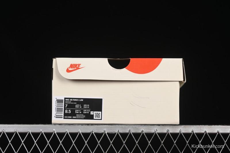 Nike Air Force 1 '07 Low Dior Collaboration Stone Blue Low-Top Casual Sneakers - KK1988-088