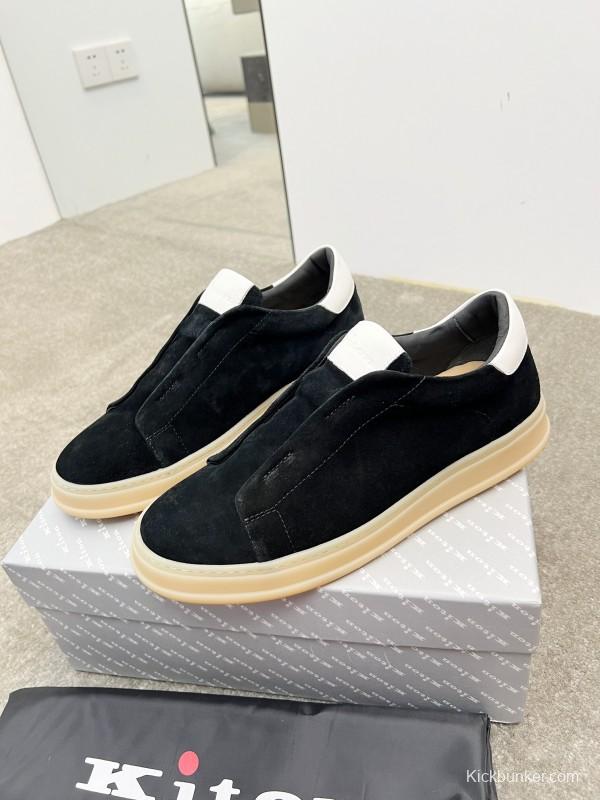2025 Men Kiton Apricot Calf Suede Slip-On Casual Shoes AS00320