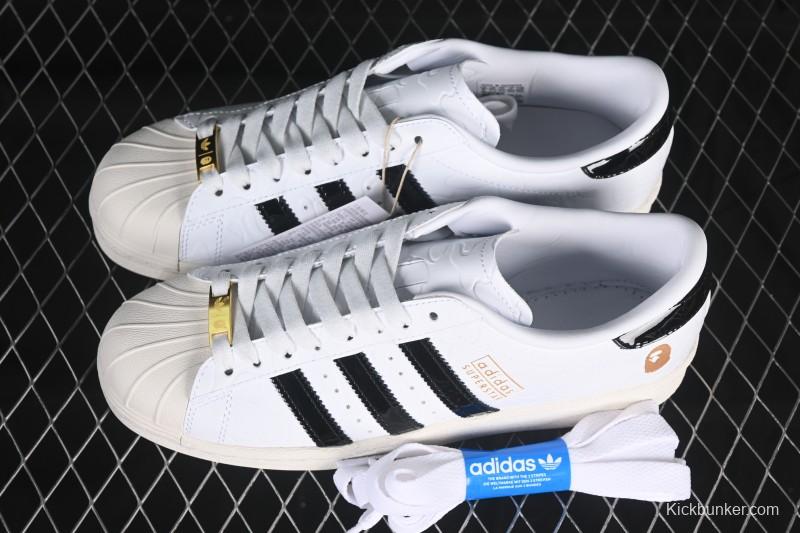 Adidas Bape Superstar Casual Sneakers with Shell Toe Design - JR2701