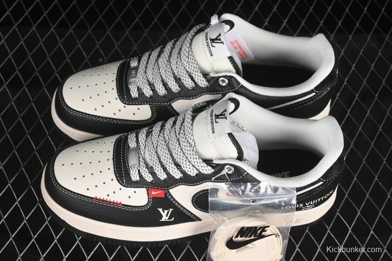 Nike Air Force 1 '07 Low LV Collaboration Black Leather Casual Sneakers - YX5066-349