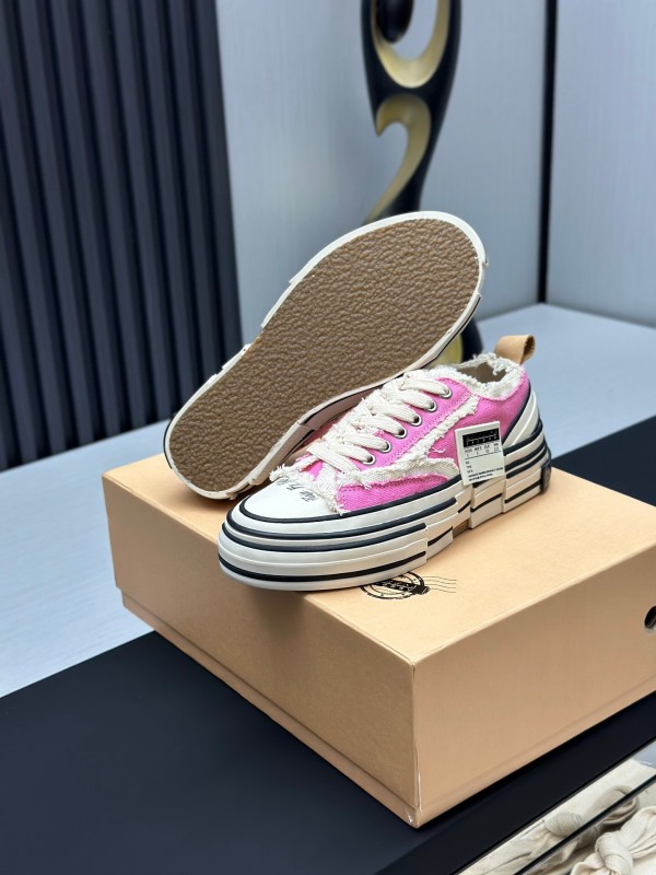 2025 Unisex XVESSEL Pink White Canvas Plimsolls Vulcanized AS00240