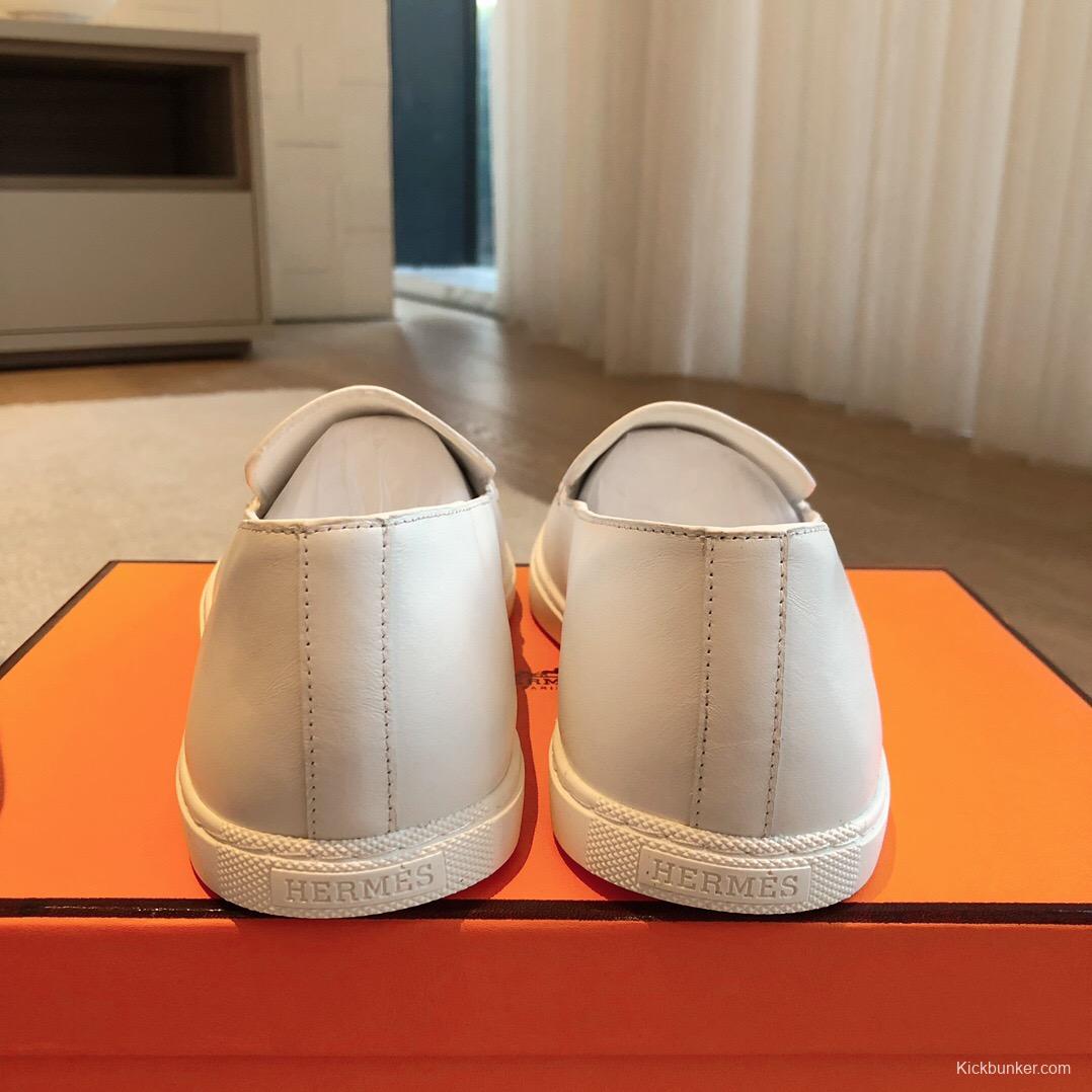 2025 Unisex Hermès White Leather Plimsolls AS00380