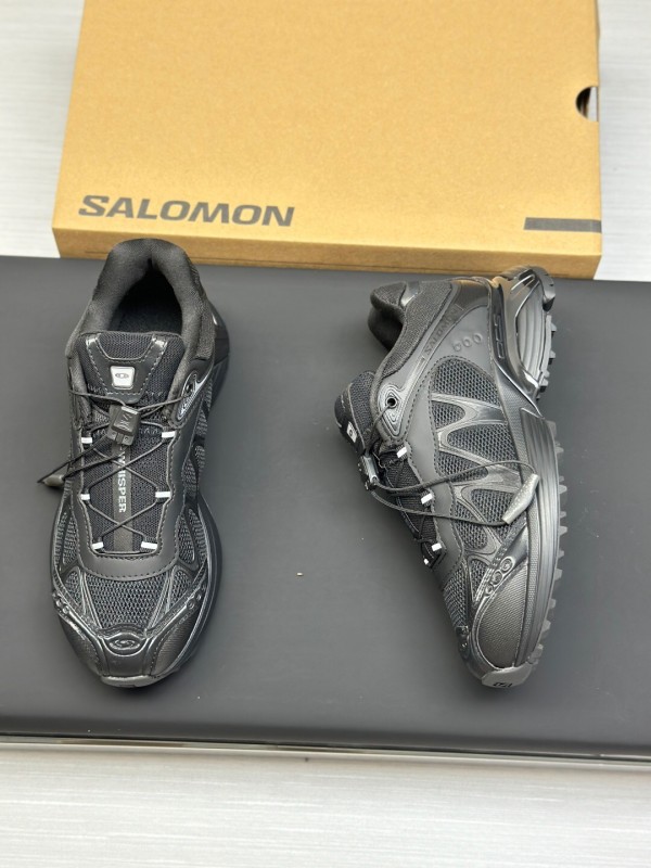2025 Unisex SALOMON Black Leather Mesh Outdoor Casual KFY00320