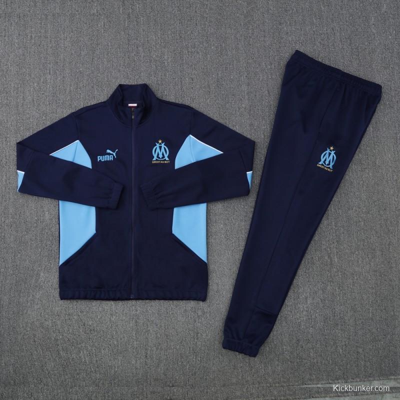 25/26 Olympique Marseille Blue/Navy Full Zipper Jacket +Long Pants