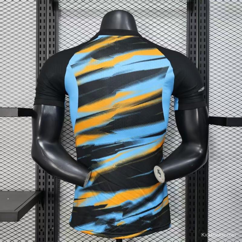 Player Version 25/26 Olympique de Marseille Blue with Orange Gradient Stripe Jersey