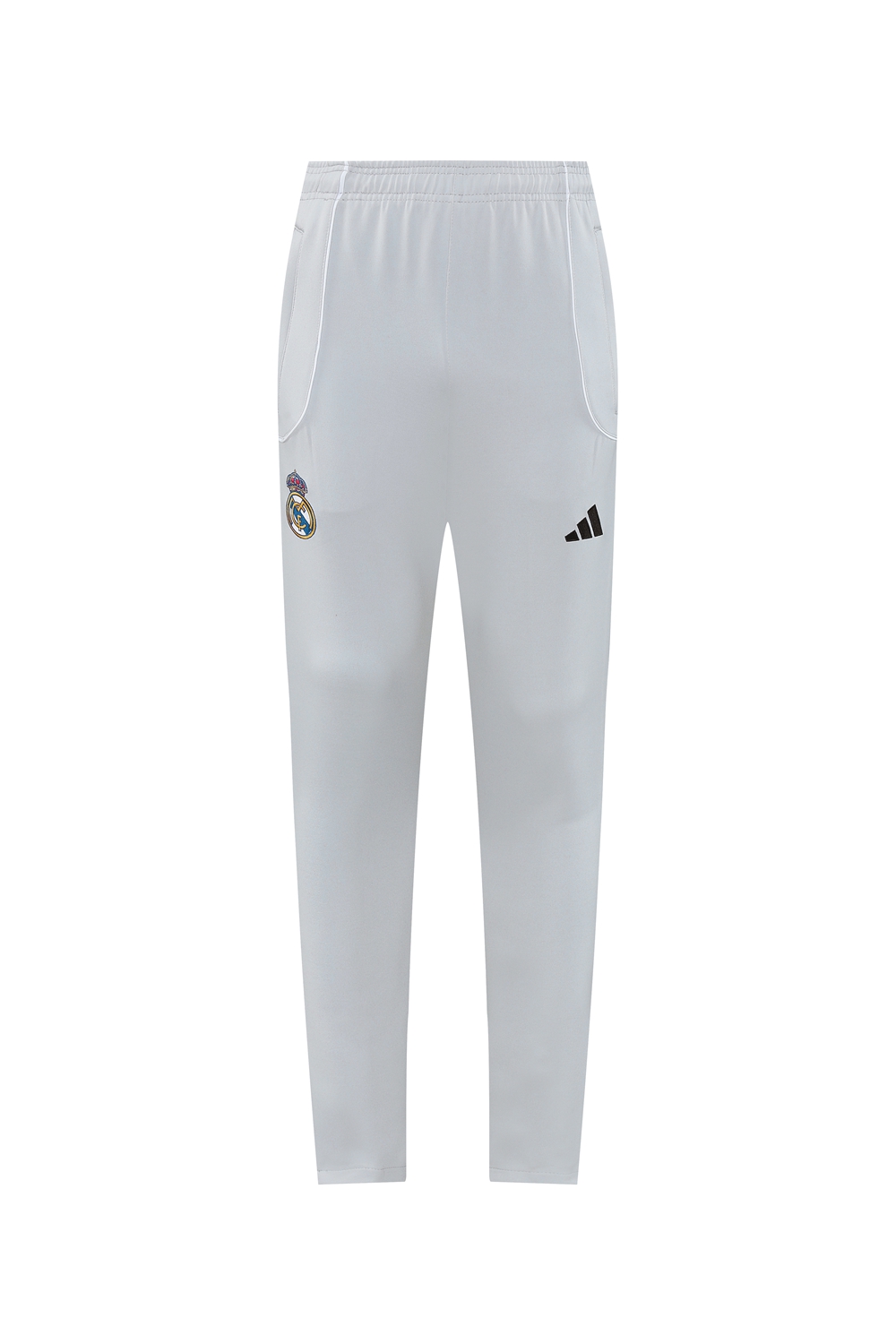 25/26 Real Madrid Grey/White Full Zipper Jacket + Long Pants