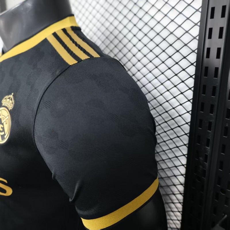 Player Version 25/26 Real Madrid Black with Gold Trim Jersey