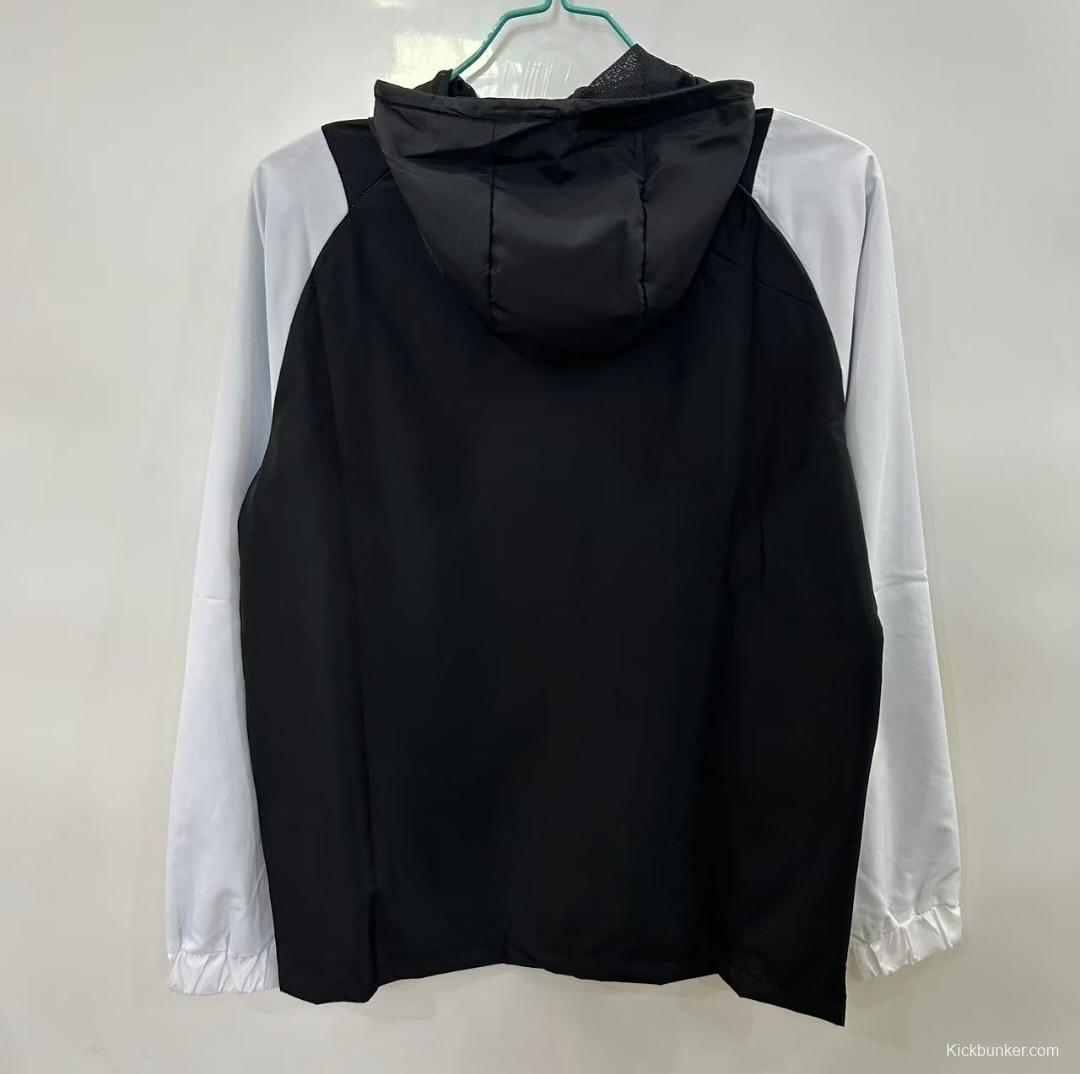25/26 Real Madrid Black/White Hoodie Windbreaker