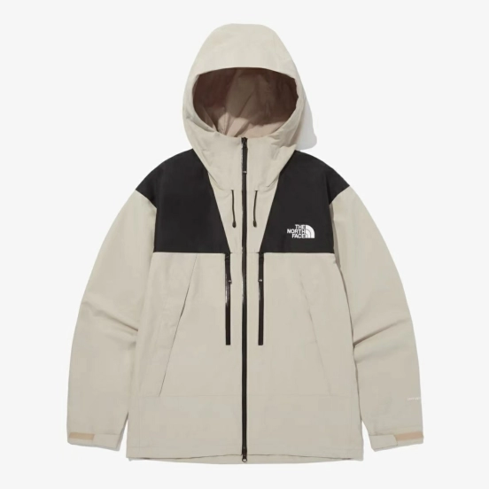 2025 The North Face Summit Series Technical Jacket - Cream/Black Colorblock with Dual-Zip Design