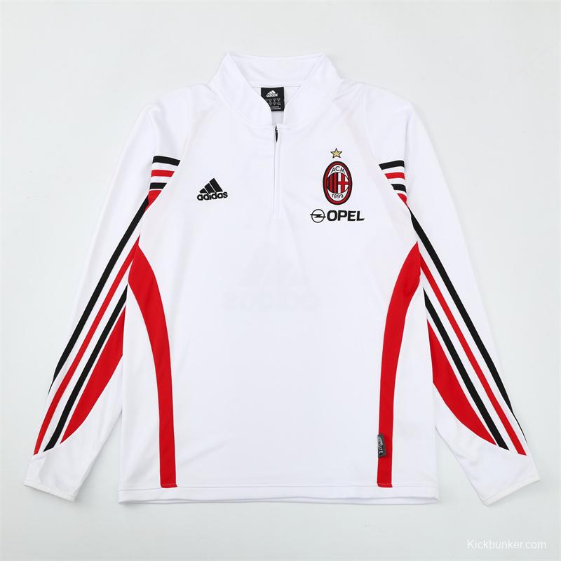 Retro 03/04 AC Milan White Half Zipper Jacket