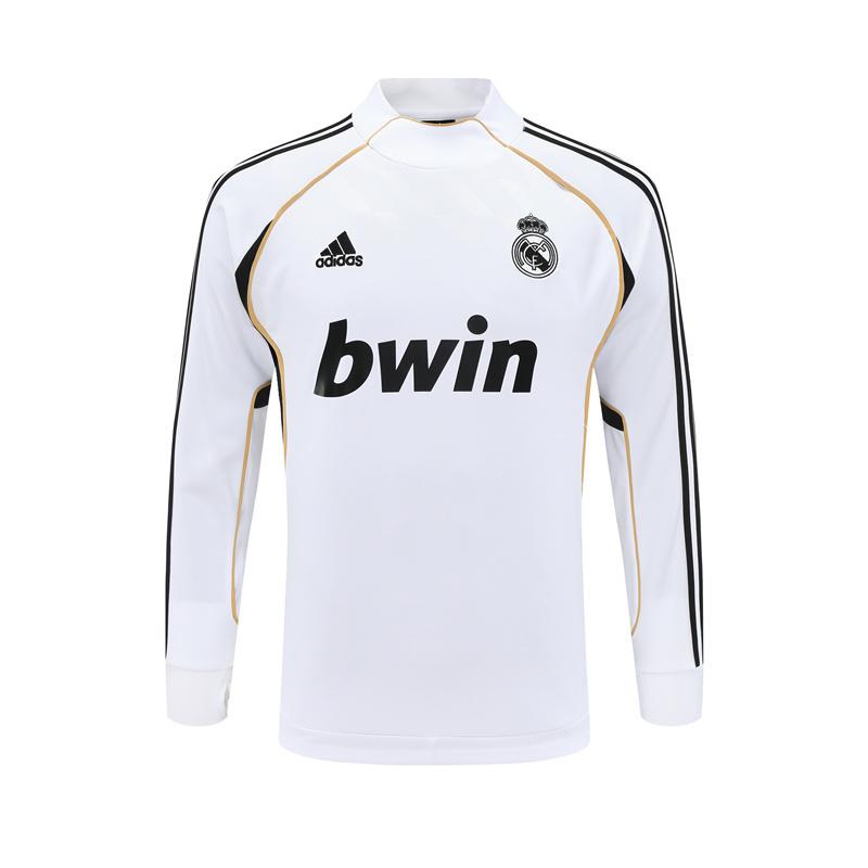 Retro 11/12 Real Madrid White Half Zipper Jacket