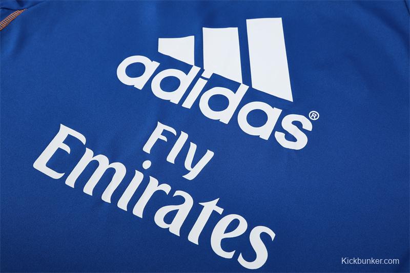 Retro 13/14 Real Madrid Color Blue Half Zipper Jacket