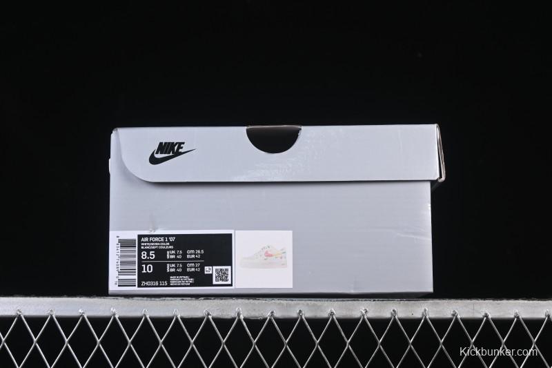 Nike Air Force 1'07 Low Four Hook Rainbow Cake Casual Sneakers - ZH0316-115