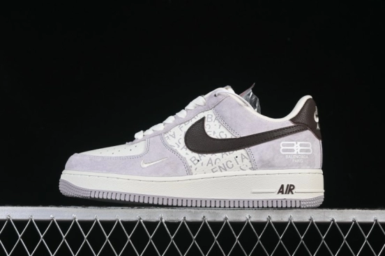 Nike Air Force 1 '07 Low Balenciaga Collaboration White Brown Casual Sneakers - YF9511-806