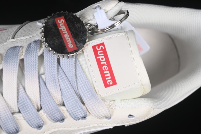 Nike Air Force 1 '07 Low Supreme Collaboration Beige Grey Crystal Sole Casual Sneakers - XX3168-178
