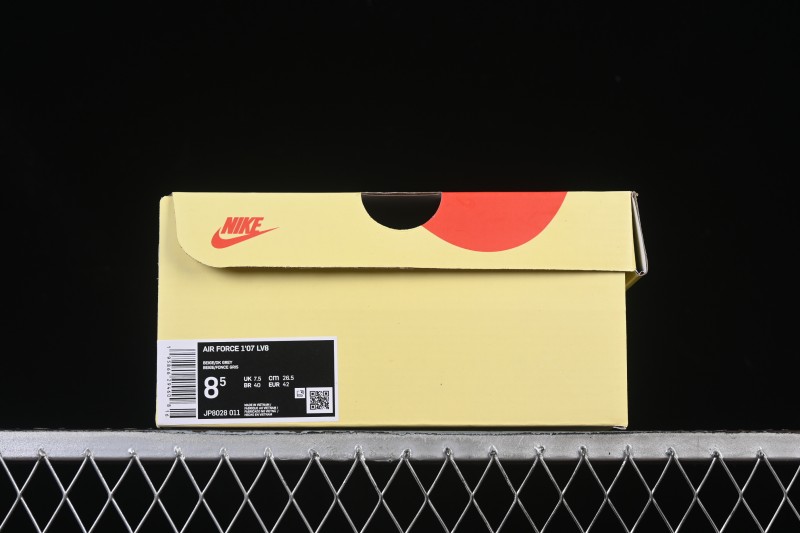 Nike Air Force 1'07 Low Stussy Collaboration Light Gray Canvas Casual Sneakers - JP8028-011