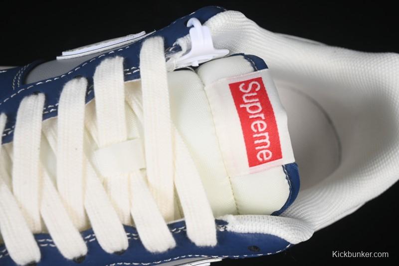 Nike Air Force 1 '07 Low Supreme Collaboration White Blue Gray Red Casual Sneakers - XD2588-602