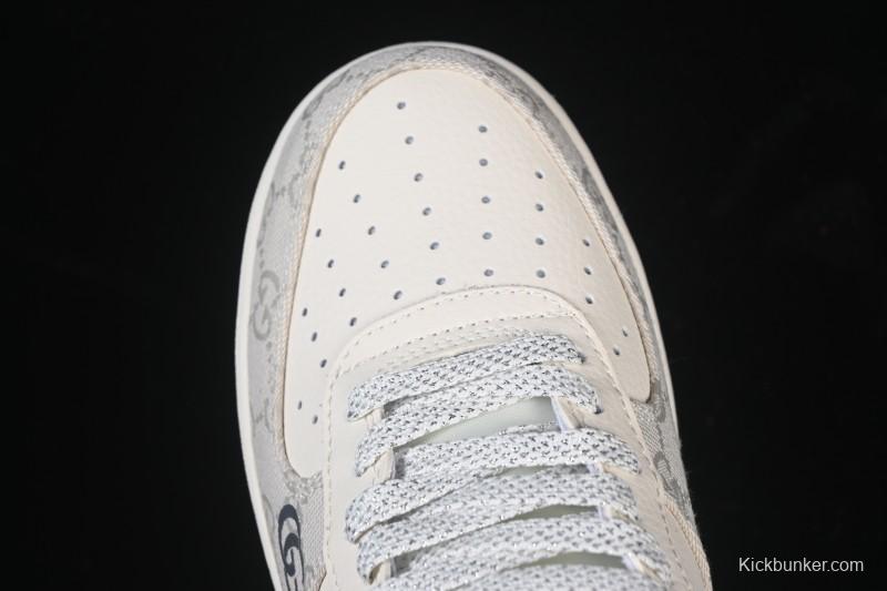 Nike Air Force 1 '07 Low Gucci Collaboration Smoke Grey Gum Low-Top Casual Sneakers - DK0188-084