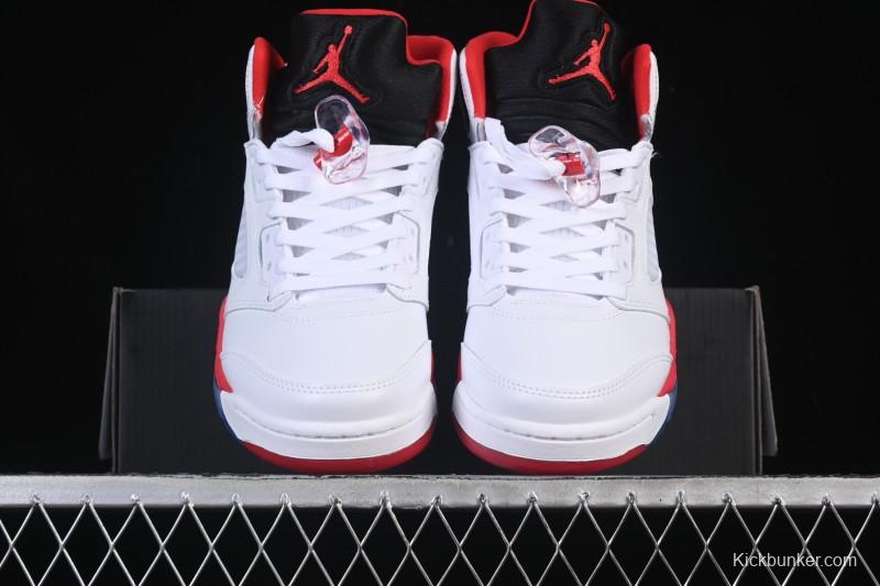 Nike Air Jordan 5 Retro Fire Red Black Tongue Basketball Shoes - HQ7978-101