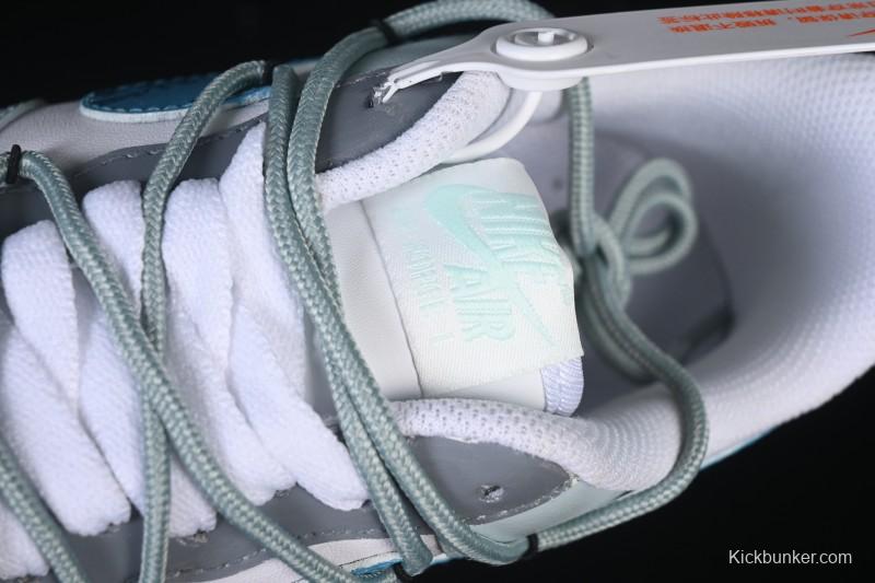 Nike Air Force 1'07 Low Grey Tune Era Hand-Painted Graffiti Casual Sneakers - LJ8822-202