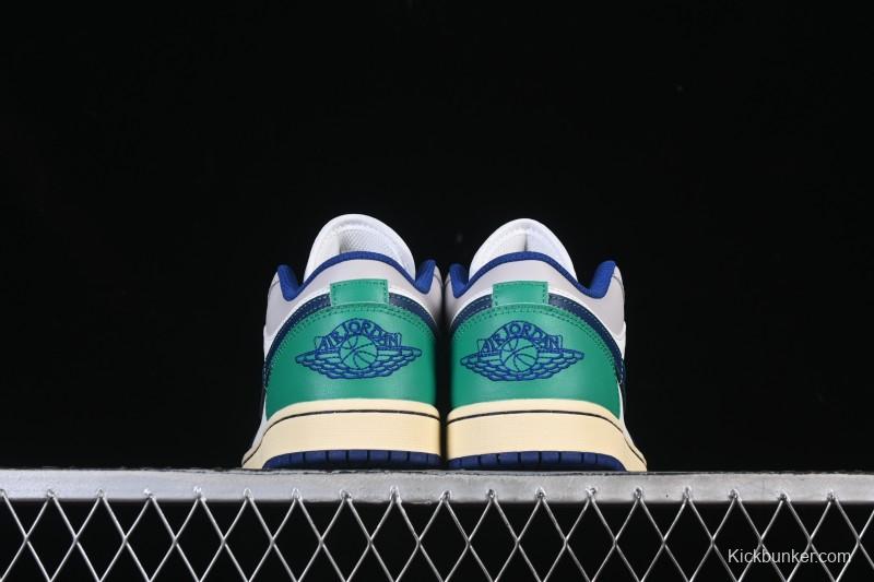 Nike Air Jordan 1 Low AJ1 Blue Green Colorway Low-Top Casual Skate Shoes - 553558-147