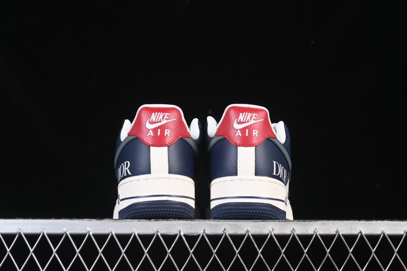 Nike Air Force 1 '07 Low Dior Collaboration White Blue Gray Hook Casual Sneakers - XD2588-603