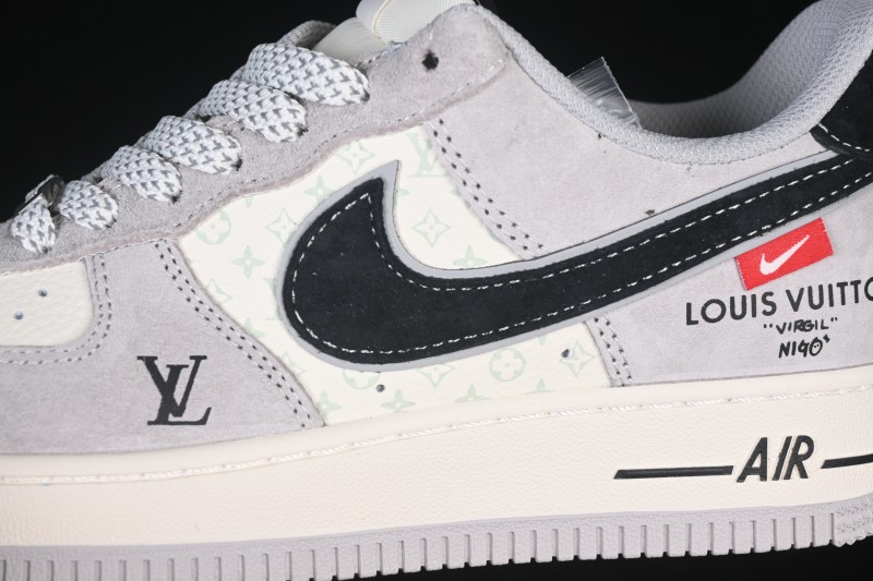 Nike Air Force 1 '07 Low LV Collaboration Pig Eight Rice Gray Black Casual Sneakers - MZ9588-810