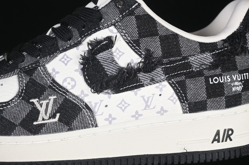 Nike Air Force 1 '07 Low LV Collaboration White Black Casual Sneakers - YF9511-817