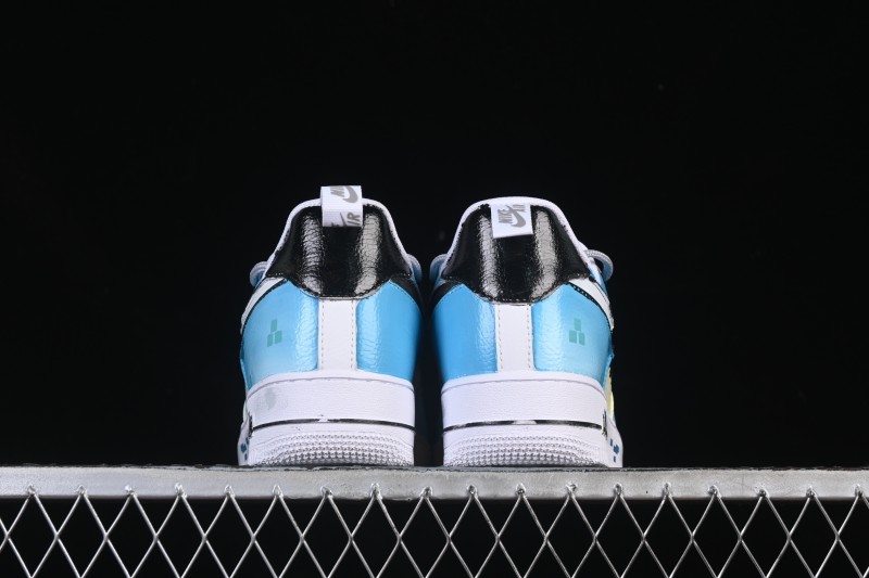 Nike Air Force 1'07 Low Hand-drawn Graffiti Electric Blue Tone Casual Sneakers - FB8917-300