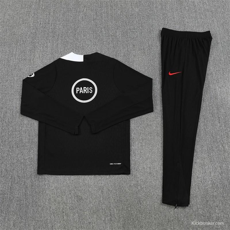 Player Version 25/26 PSG Black T90 Half Zipper Jacket+Long Pants