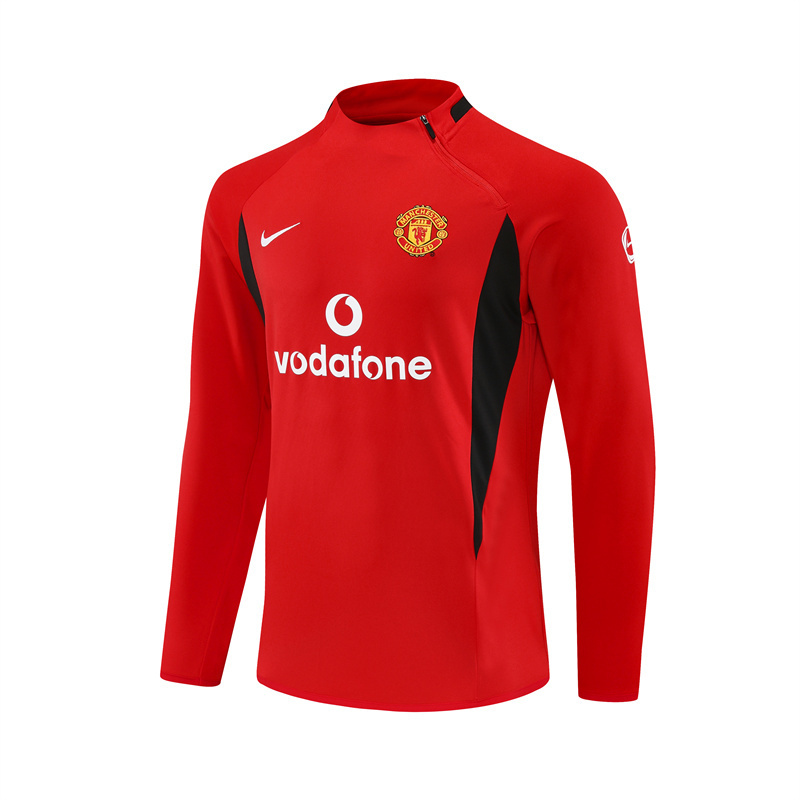 Retro 02/03 Manchester United Red Half Zipper Jacket