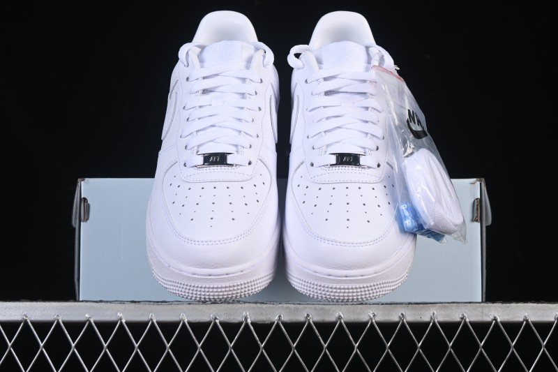 Nike Air Force 1 '07 Low Retro Basketball Sneakers with Full-Grain Leather Upper - CZ8065-100