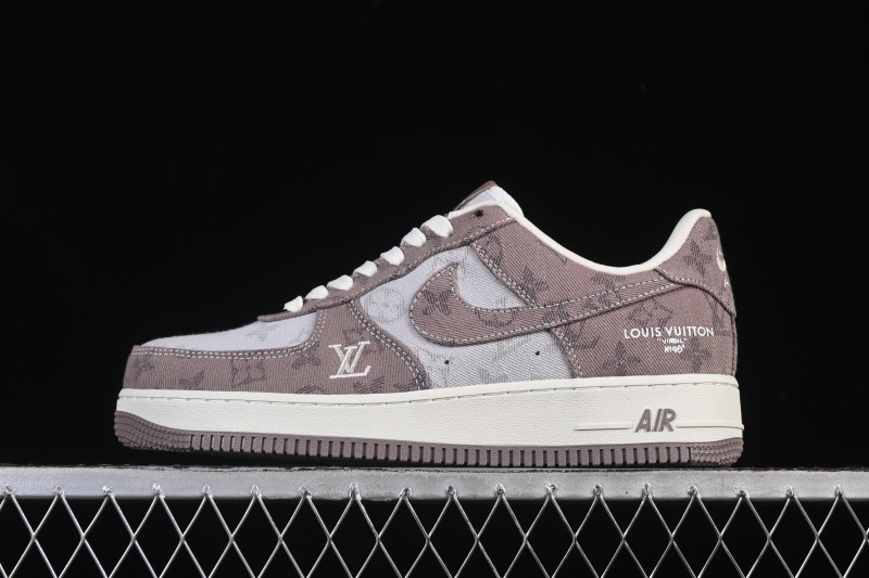Nike Air Force 1 '07 Low Canvas Sneakers with Louis Vuitton Collaboration Design - YF9511-821